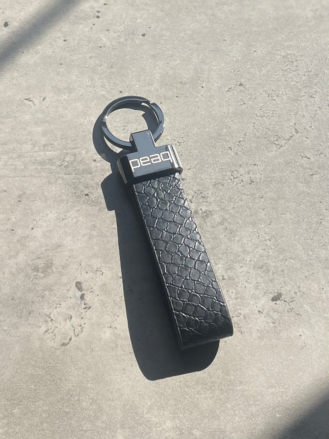 Matte Crocodile Leather Keyring - Vegan